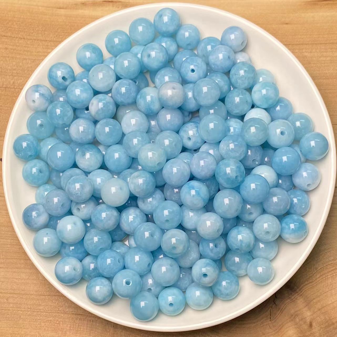 OFF Screen Chalcedony crystal bead_ 1 bowl 8mm