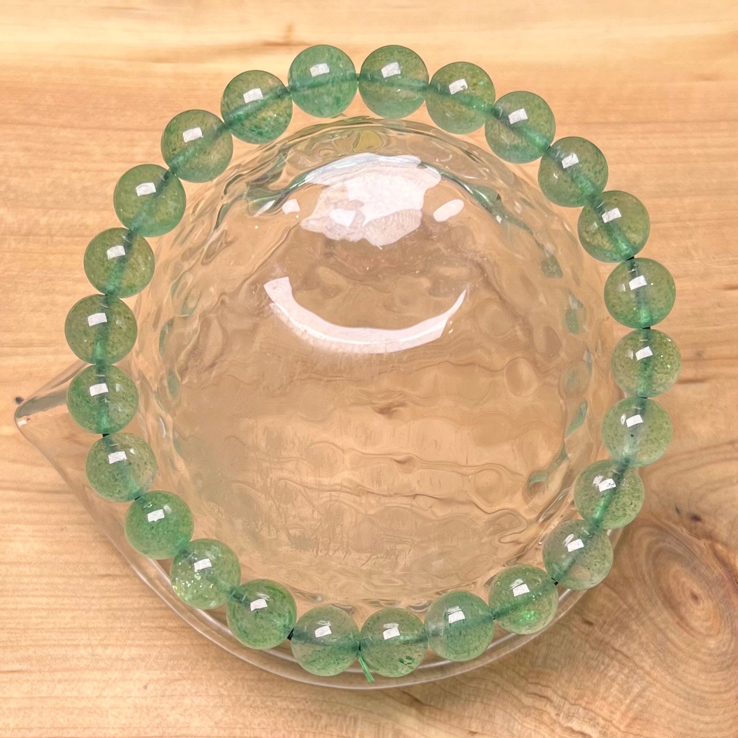 Green strawberry quartz bracelet 7mm