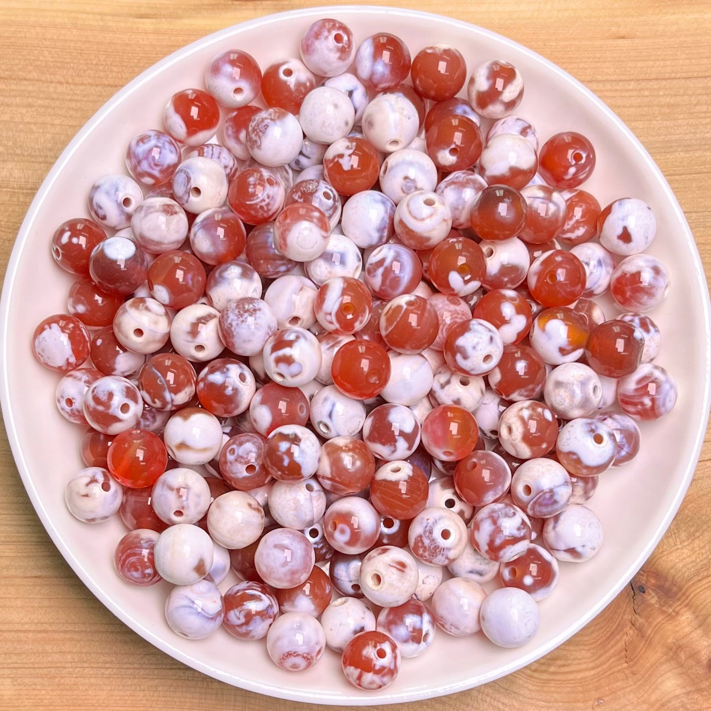 OFF Screen Agate crystal bead_ 1 bowl 8mm